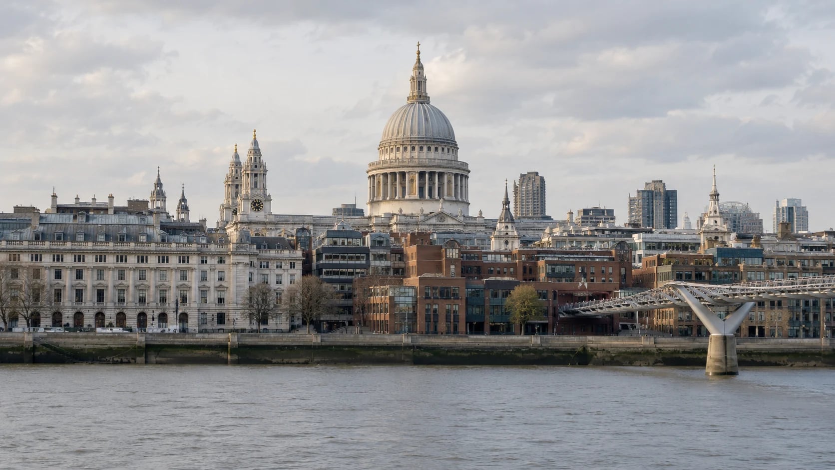 St Paul’s Cathedral and the London skyline across the Thames